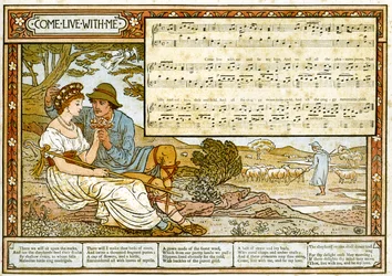 Le Berger passionné pour son amour, illustration de chanson de 